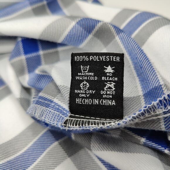 Dixxon 'Rinser' Flannel Shirt Blue Plaid Polyester Adam's Polishes Mens 4X - Picture 5 of 9